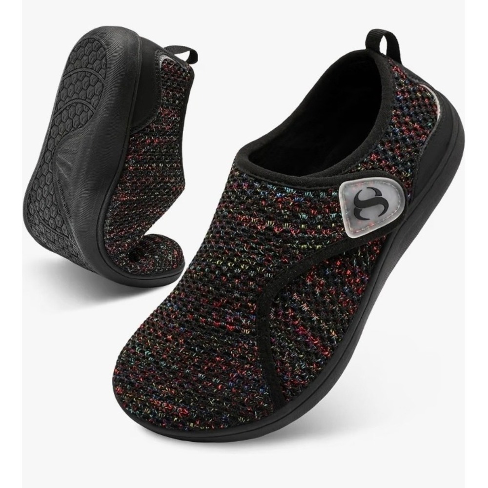 Saguaro Women Barefoot Shoes Wide Toe Box Knit Minimalist Sneakers Multicolor 40